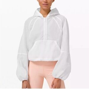 White Lululemon sz 8 Hooded Pullover Jacket